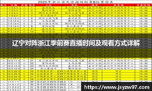 xingkong.com辽宁对阵浙江季前赛直播时间及观看方式详解